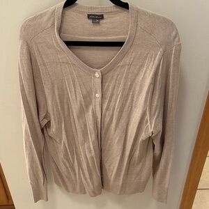 Eddie Bauer Beige Button Down Cardigan